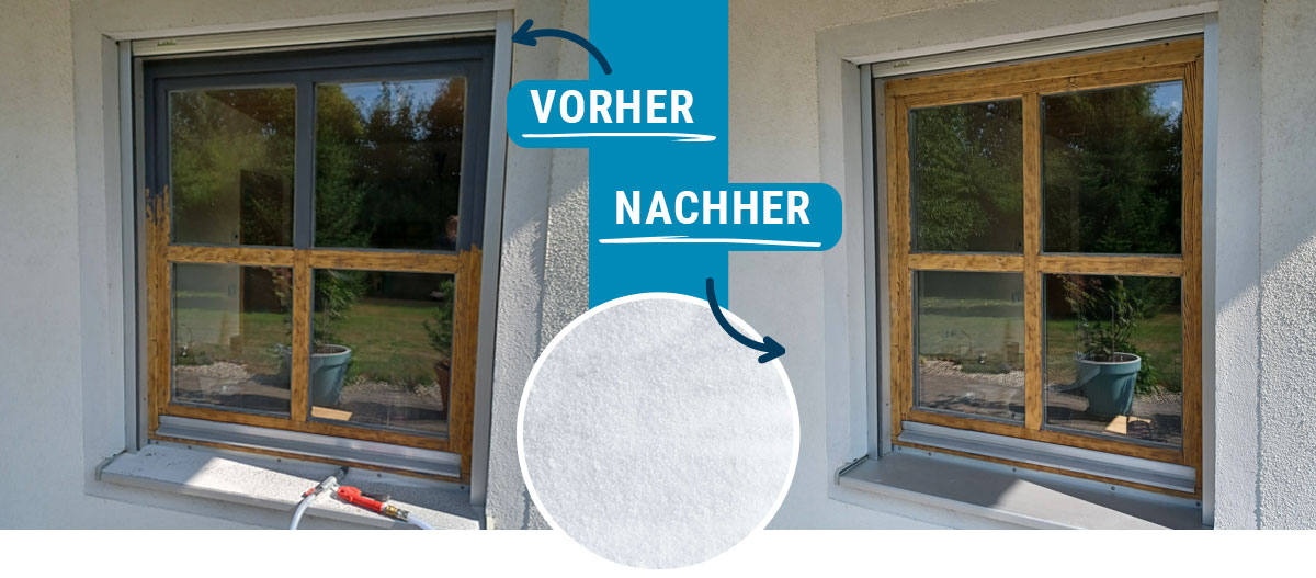 93-soda Vorher-Nachher-Vergleich nach dem Abstrahlen mit Natriumcarbonat