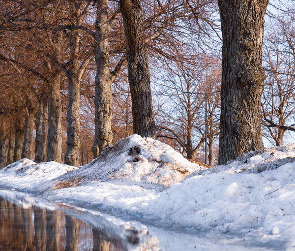 15-schneeschmelze-1 Schmelzende Schneehaufen nach dem Winter