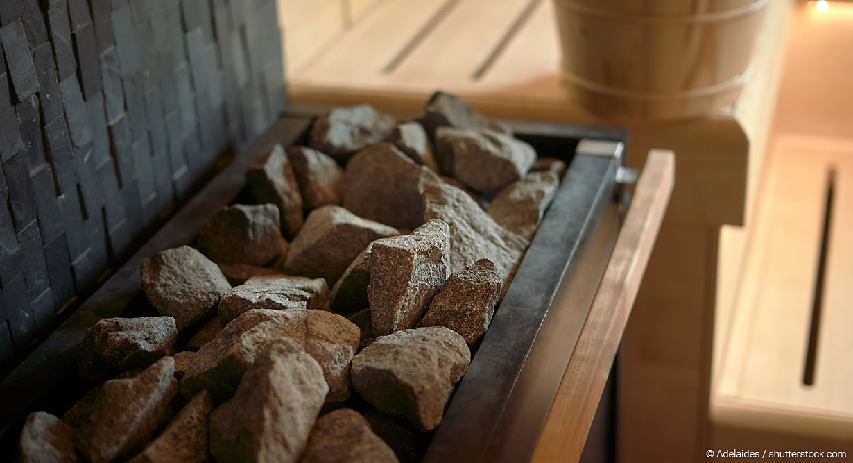 Saunasteine in einer Sauna